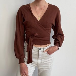 Revolve majorelle wrap top S